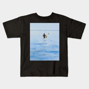 Bodyboards Fun at Mossyard - large version Kids T-Shirt